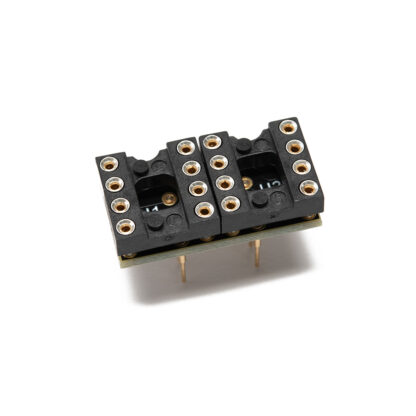 BrownDog dual op amp adapter (DIP version) with two 8-pin DIP sockets installed