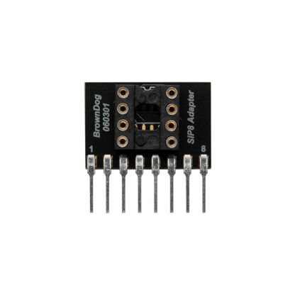 BrownDog 060301 8-pin DIP or SOIC to single-inline pin adapter with DIP socket installed